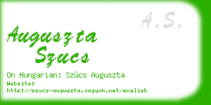 auguszta szucs business card
